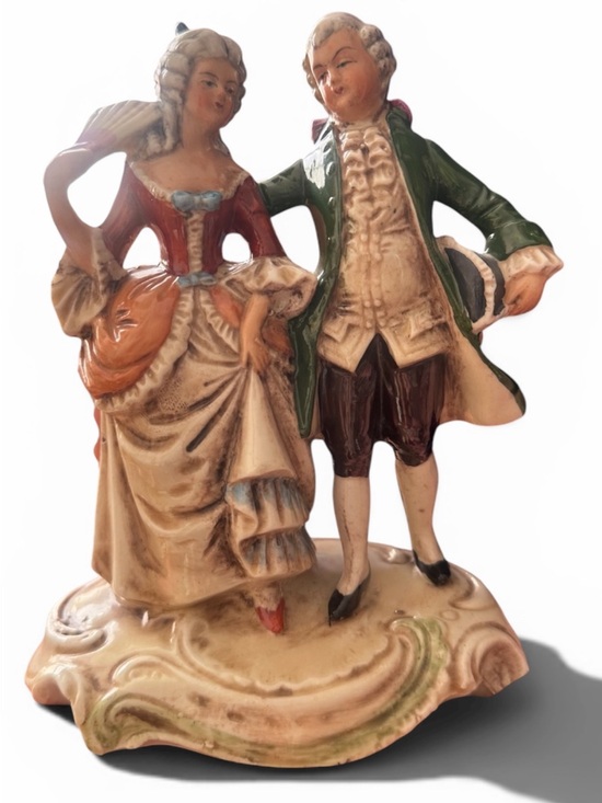 Other - Vintage Porcelain Couple Figurine in Cream, Green, Brown